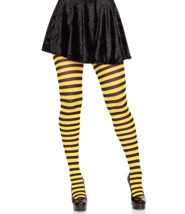 LEG AVENUE STRIPED TIGHTS BLACK/YELLOW