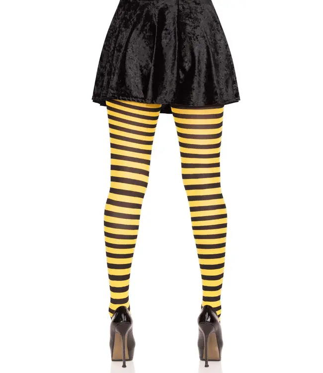 LEG AVENUE STRIPED TIGHTS BLACK/YELLOW