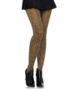 LEG AVENUE Lurex Tights Black & Gold