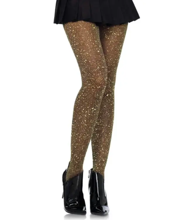 LEG AVENUE Lurex Tights Black & Gold