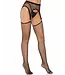LEG AVENUE FISHNET STOCKINGS W/ATTACHED GARTER BELT
