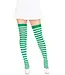 LEG AVENUE White & Kelly Green Striped Thigh Highs