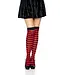 LEG AVENUE Black & Red Striped Thigh Highs