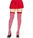 LEG AVENUE White & Red Striped Thigh Highs