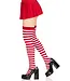 LEG AVENUE White & Red Striped Thigh Highs