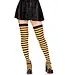 LEG AVENUE Black & Orange Striped Thigh Highs