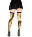 LEG AVENUE Black & Orange Striped Thigh Highs