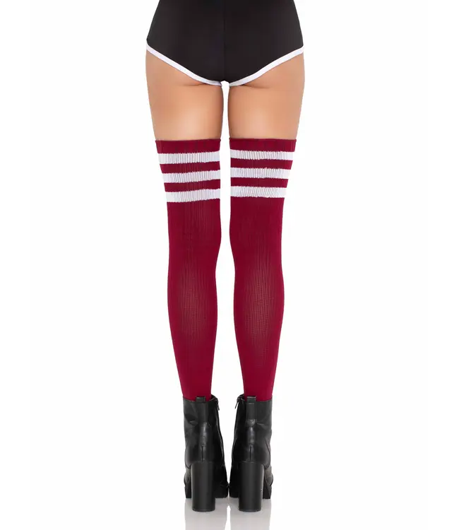 LEG AVENUE ATHLETE THIGH-HIGH BURGUNDY