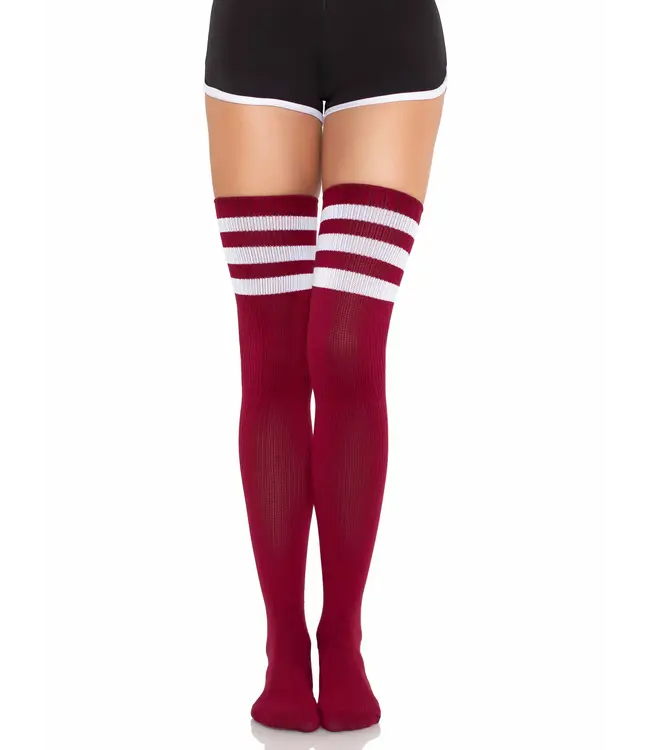 LEG AVENUE ATHLETE THIGH-HIGH BURGUNDY