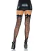 LEG AVENUE PINK NET THIGH-HIGHS W/BOW RHINESTONE SEAM