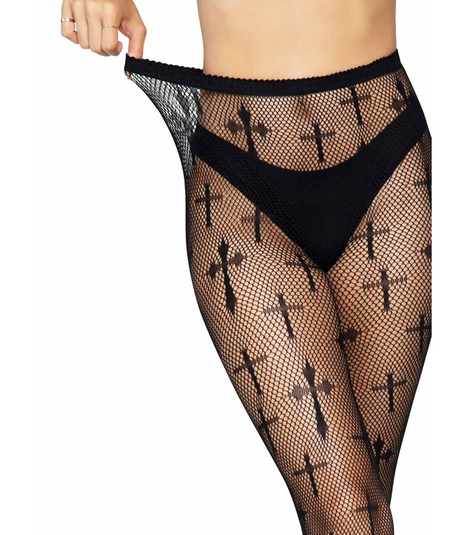 LEG AVENUE WORSHIP ME CROSS NET