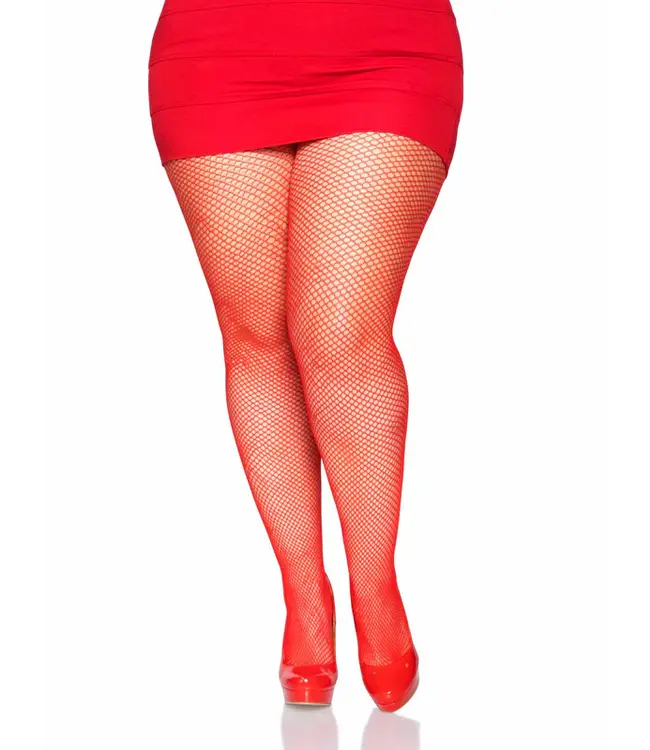 LEG AVENUE FISHNET PANTYHOSE RED