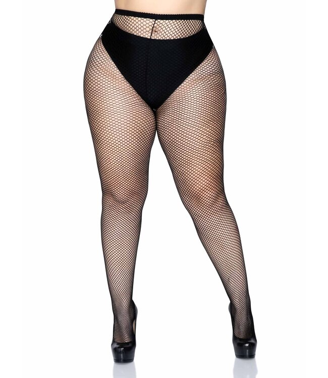 LEG AVENUE Risa Nylon Fishnet Tights BLACK