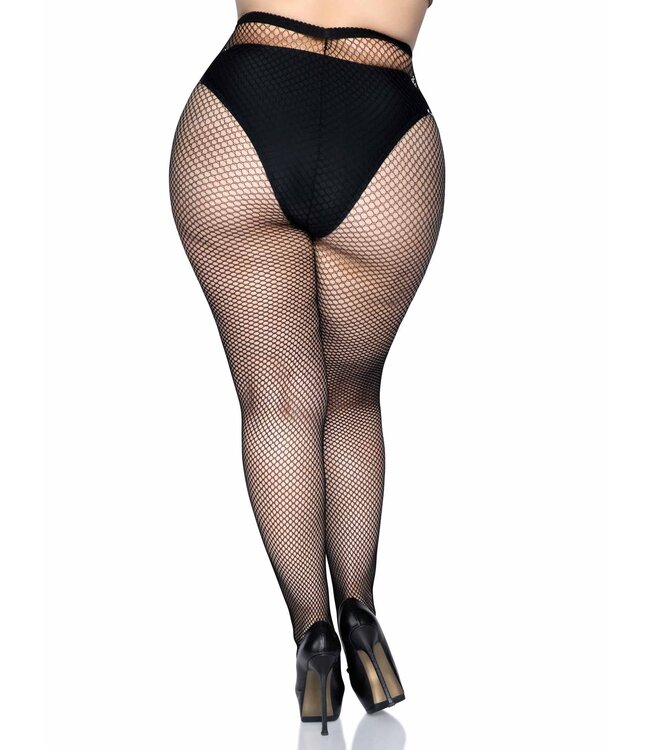 LEG AVENUE Risa Nylon Fishnet Tights BLACK