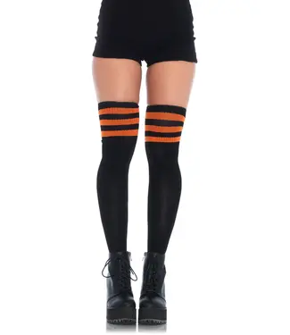 LEG AVENUE ATHLETE THIGH-HIGH BLACK/ORANGE