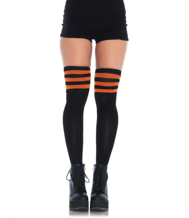 LEG AVENUE ATHLETE THIGH-HIGH BLACK/ORANGE