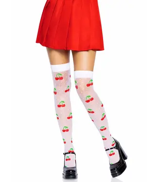 LEG AVENUE THIGH-HIGHS POLKA DOT CHERRY