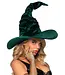 LEG AVENUE Velvet Ruched Witch Hat  GREEN