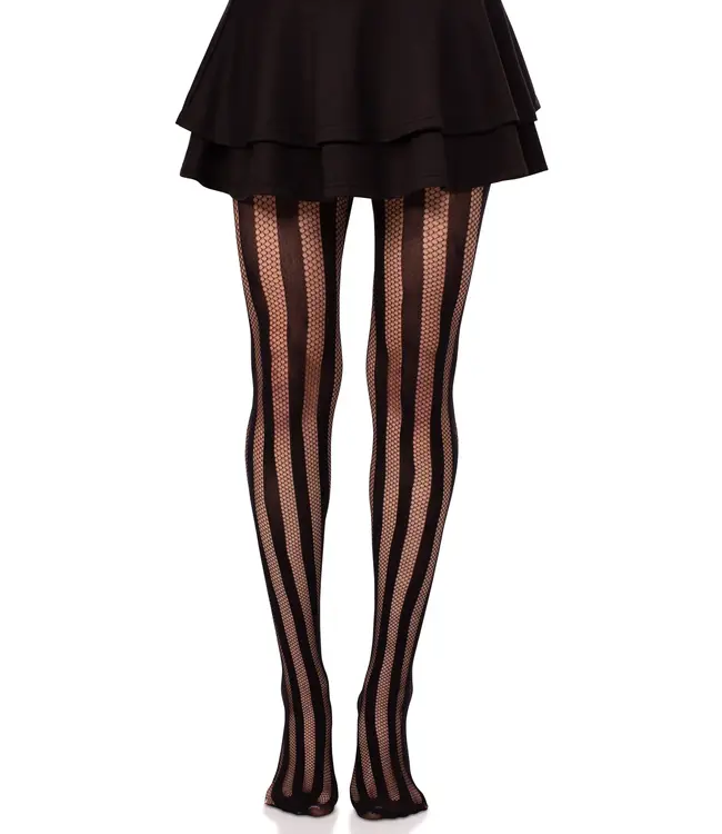 LEG AVENUE NET & OPAQUE STRIPED TIGHTS