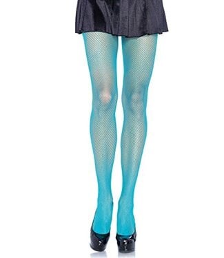 LEG AVENUE NYLON FISHNET TIGHTS NEON BLUE