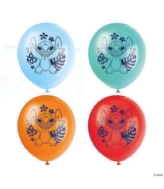 UNIQUE INDUSTRIES INC 12" Disney's Lilo & Stitch™ Party Round Latex Balloons - 8 Pc