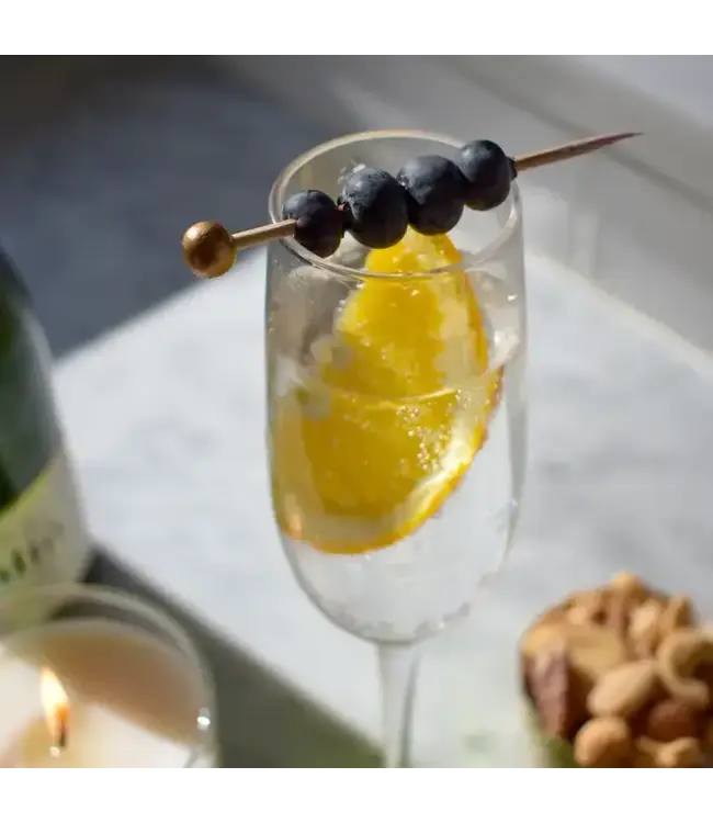 SWEET DIVIDE 3.5" Cocktail & Appetizer Party Picks - Gold Ball - 40 Ct Pk