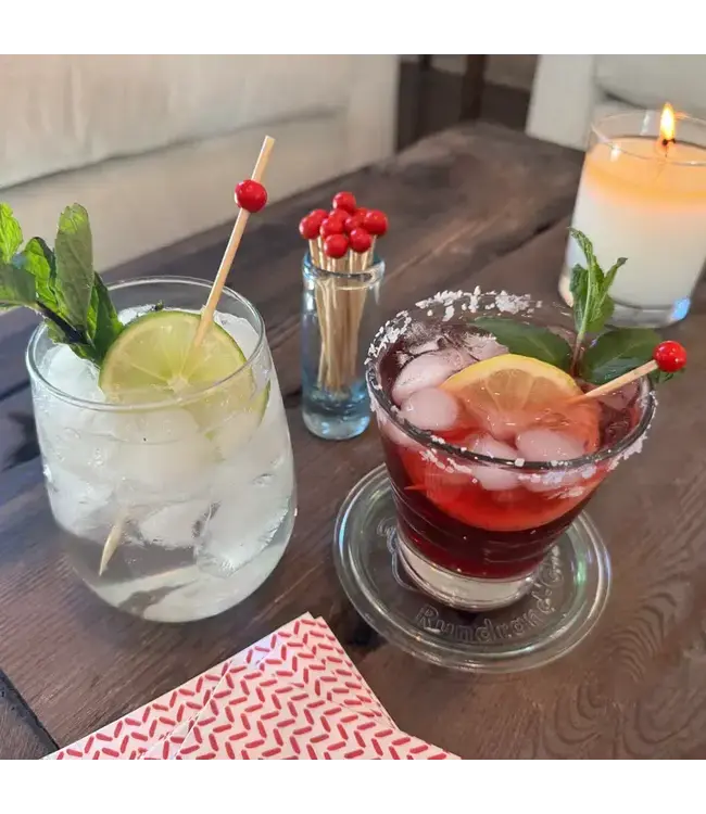 SWEET DIVIDE 3.5" Cocktail & Appetizer Party Picks - Red Ball - 40 Ct Pk