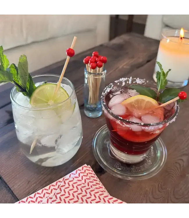 SWEET DIVIDE 6" Cocktail & Appetizer Party Picks - Red Ball - 30 Ct Pk