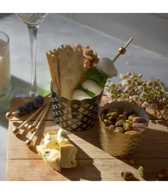 SWEET DIVIDE 6" Cocktail & Appetizer Party Picks - Gold Ball - 30 Ct Pk