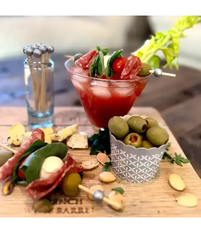 SWEET DIVIDE 6" Cocktail & Appetizer Party Picks - Silver Ball - 30 Ct Pk