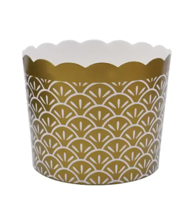 SWEET DIVIDE Large 5 oz Disposable Baking & Snack Cups - Gold - 20 Pk