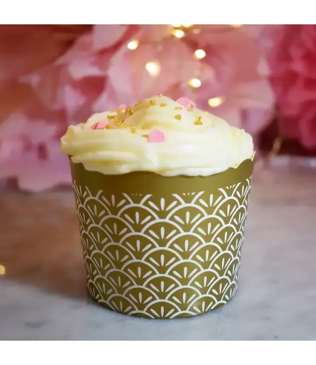 SWEET DIVIDE Large 5 oz Disposable Baking & Snack Cups - Gold - 20 Pk