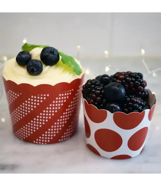 SWEET DIVIDE Large 5 oz Disposable Baking & Snack Cups - Red - 20 Pk