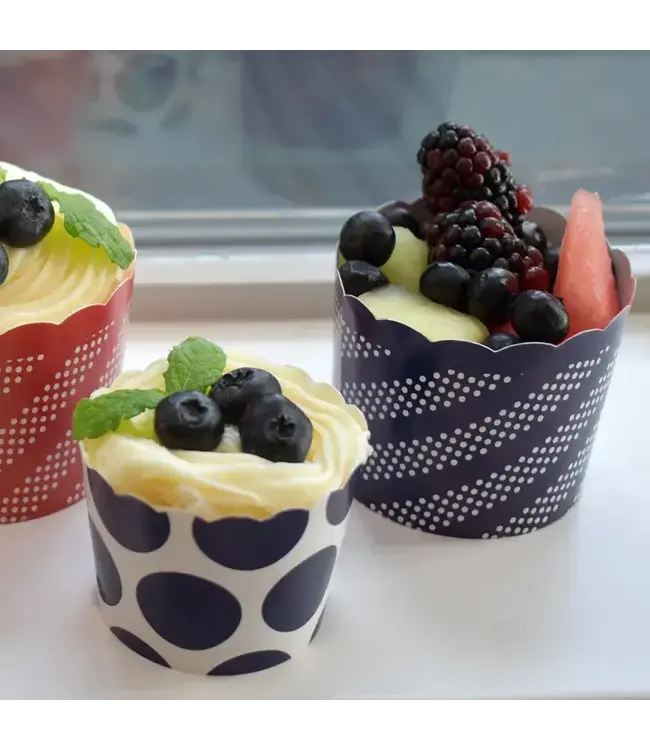 SWEET DIVIDE Large 5 oz Disposable Baking & Snack Cups - Blue - 20 Pk