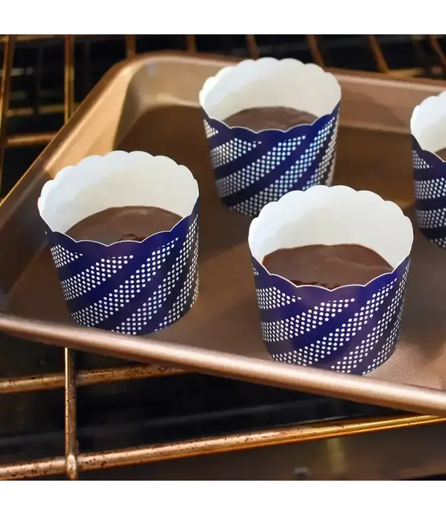 SWEET DIVIDE Large 5 oz Disposable Baking & Snack Cups - Blue - 20 Pk