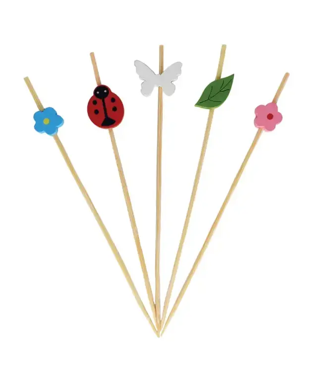 SWEET DIVIDE 4.75" Cocktail & Appetizer Picks - Garden Party - 24 Count