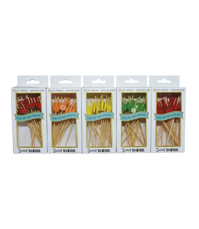 SWEET DIVIDE 4.75" Cocktail & Appetizer Picks - Fruit