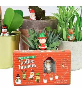 GIFT REPUBLIC Festive Plant Markers, Festive Gnomes - 4 Count