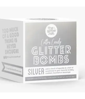 THE GLITTER LAB Silver Drink Glitter Bombs For Cocktails, Mocktails & Bubbly