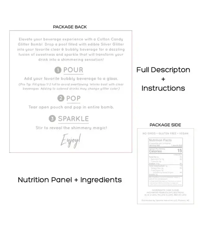 THE GLITTER LAB Silver Drink Glitter Bombs For Cocktails, Mocktails & Bubbly