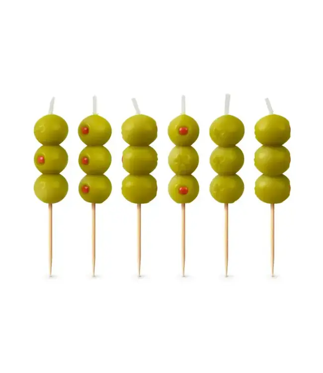 FRED & FRIENDS Cocktail Party Olive Candles - Set of 6