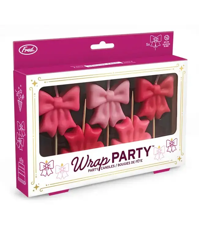 FRED & FRIENDS Wrap Party Bow Candles, Set of 5