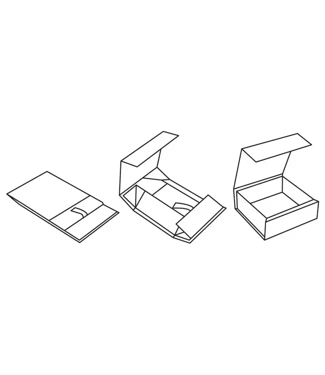 LA RIBBONS WHOLESALE 8" X 8" X 4" Collapsible Gift Box w/ Satin Ribbon & Magnetic - Red