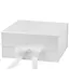 LA RIBBONS WHOLESALE 8" X 8" X 4" Collapsible Gift Box w/ Satin Ribbon & Magnetic | White