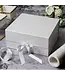LA RIBBONS WHOLESALE 8" X 8" X 4" Collapsible Gift Box w/ Satin Ribbon & Magnetic | White