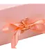 LA RIBBONS WHOLESALE 8" X 8" X 4" Collapsible Gift Box w/ Satin Ribbon & Magnetic | Pink