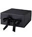 LA RIBBONS WHOLESALE 8" X 8" X 4" Collapsible Gift Box w/ Satin Ribbon & Magnetic | Black