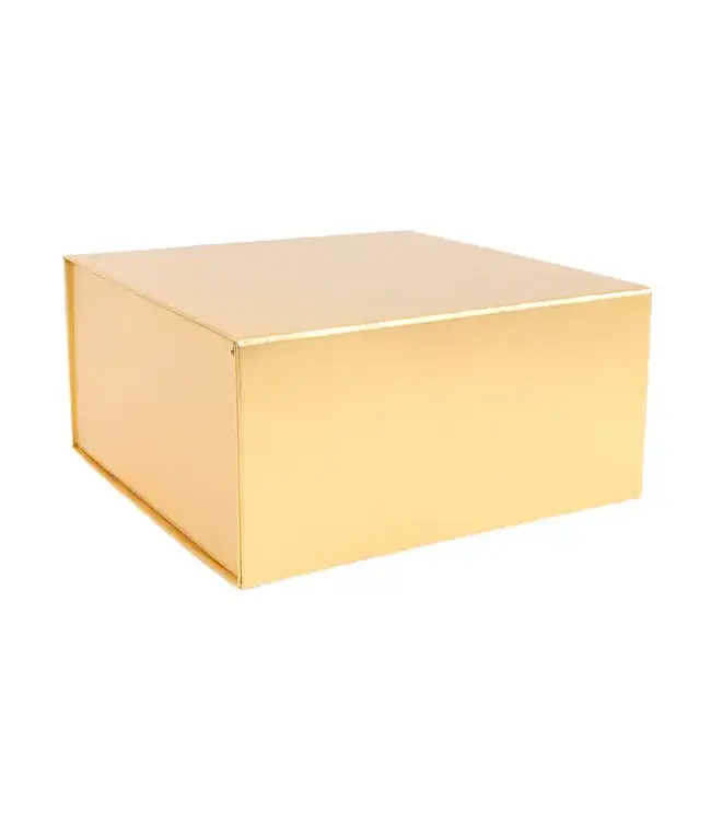 LA RIBBONS WHOLESALE 8X8X4 REUSABLE GIFT BOX GOLD