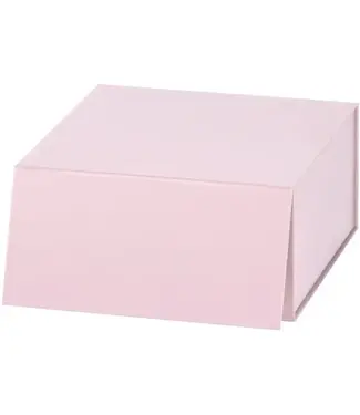 LA RIBBONS WHOLESALE 8" X 8" X 4" Collapsible Gift Box w/ Magnetic Square Flap Lid | Pink