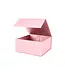 LA RIBBONS WHOLESALE 8" X 8" X 4" Collapsible Gift Box w/ Magnetic Square Flap Lid | Pink